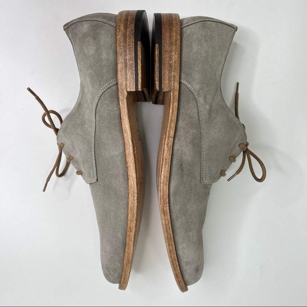 𝅺new Dusica Smokey Grey Suede Leather Dressy Casual Preppy Lace-up Oxford Shoes - Picture 7 of 13
